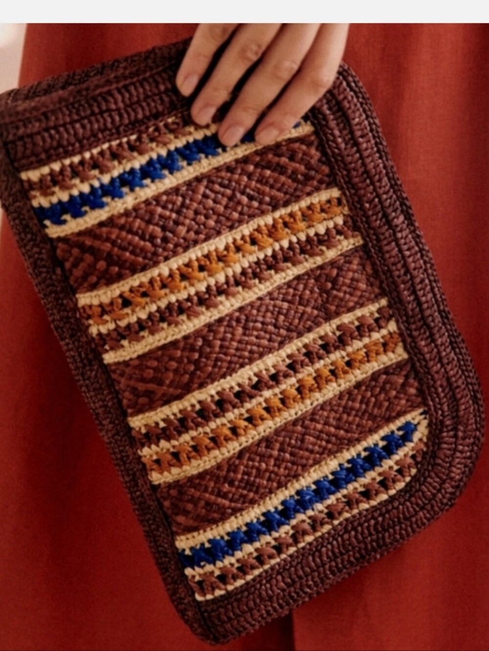 Sezane Carla Woven Bag Clutch - Picture 9 of 10
